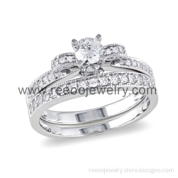 Round Cut CZ Bridal 925 Silver Engagement Ring